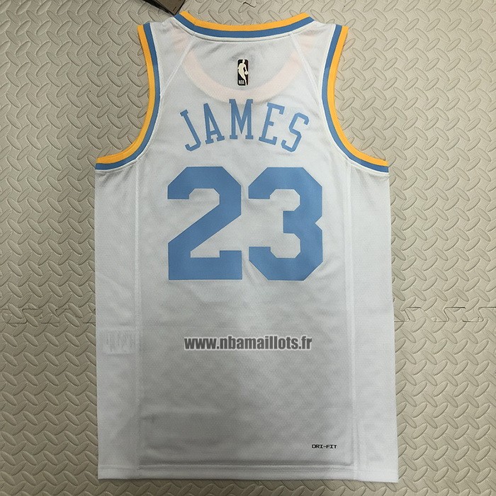 Maillot Los Angeles Lakers LeBron James NO 23 Classic 2022-23 Blanc